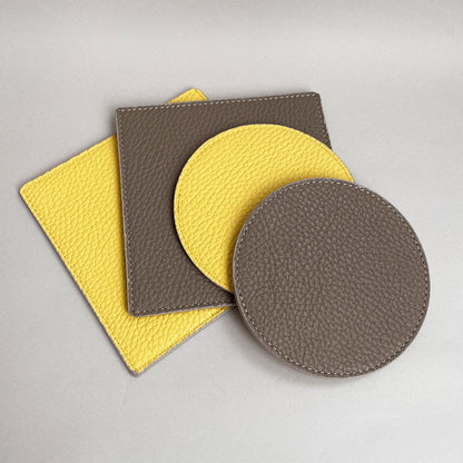 [Premium Italian leather] REVERSIBLE SQUARE COASTER